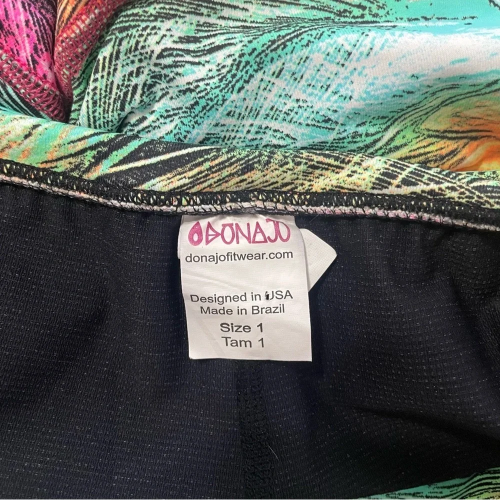 Dona Jo Jojo Tennis Skirt 14.5" Skort Black Feather Multicolor Size 1/Small - Picture 5 of 7